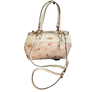 Coach White Satchel with Pink Floral Design